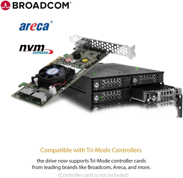 Alt view image 6 of 7 - ICY DOCK 4 Bay M.2 NVMe SSD PCIe 4.0 Mobile Rack Enclosure for External 5.25" Drive Bay (4 x OCuLink SFF-8612 4i) | ToughArmor MB720MK-B V3