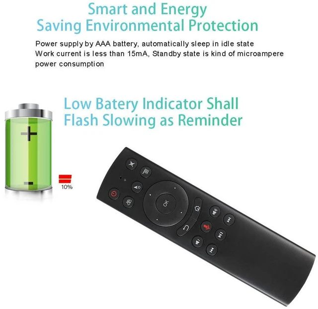 Alt view image 4 of 6 - G20 Voice Remote Wireless Replacement Remote for Nvidia Shield(Versions Before 2019)/PC/Android TV Box/Smart TV with USB Receiver