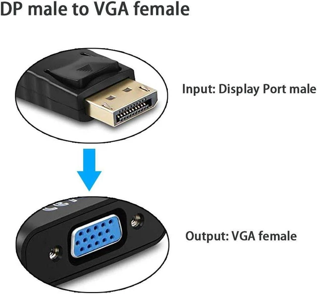 Alt view image 4 of 6 - Display Port to VGA Adapter,4 Pack Gold-Plated DisplayPort DP to VGA Converter (Male to Female) for Computer, Desktop, Laptop, PC, Monitor, Projector, HDTV