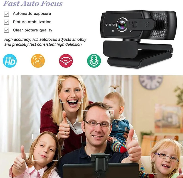 Alt view image 6 of 7 - 1080P Webcam with Microphone - FHD Web Cam with Privacy Cover, Plug and Play USB Web Camera for Desktop & Laptop Video Conferencing/Calling/Skype/YouTube/Zoom/Facetime