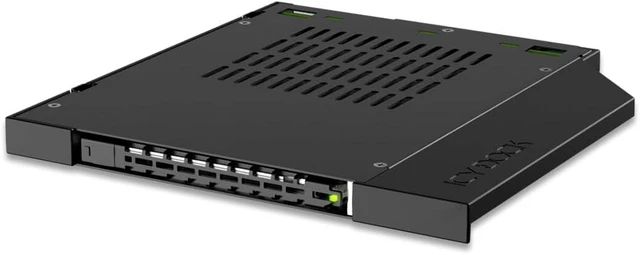 Main image of Converts a 9.5 mm Ultra-Slim ODD bay into a removable U.2/U.3 SSD bay
Supports 1× U.2/U.3 NVMe SSD (up to 7 mm height)
OCuLink 4i (SFF-8612) interface, PCIe Gen 4 x4, up to 64 Gbps
EZ-Slide Slim tray