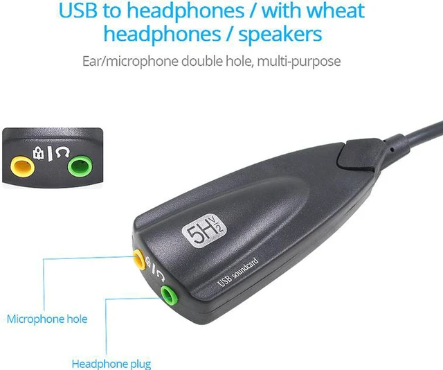 Alt view image 3 of 7 - USB External Stereo Sound Adapter for Windows and Mac. Plug and Play No Drivers Needed - Black