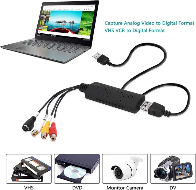Alt view image 2 of 7 - USB Video Capture Converter, Digitize and Edit Video, VCR VHS to DVD, Analog Video to Digital PC for Windows 7 8 10