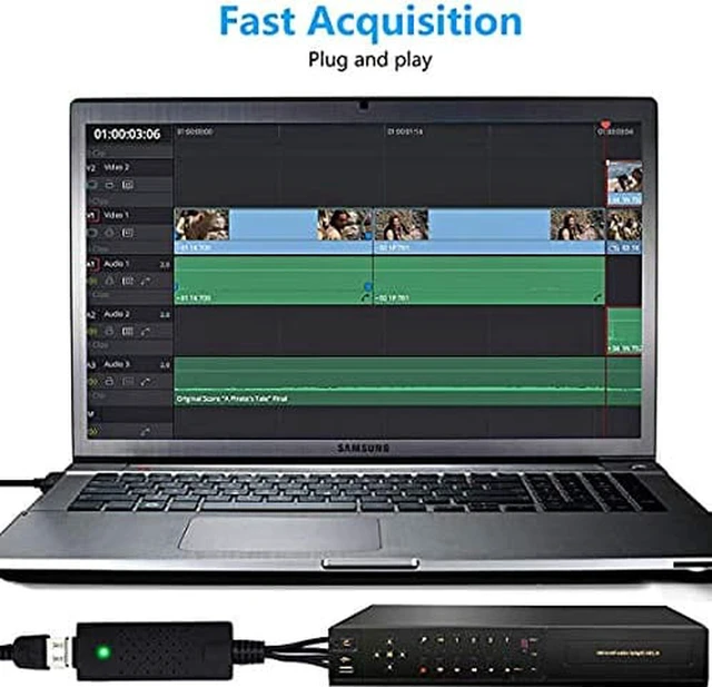 Alt view image 6 of 7 - USB Video Capture Converter, Digitize and Edit Video, VCR VHS to DVD, Analog Video to Digital PC for Windows 7 8 10
