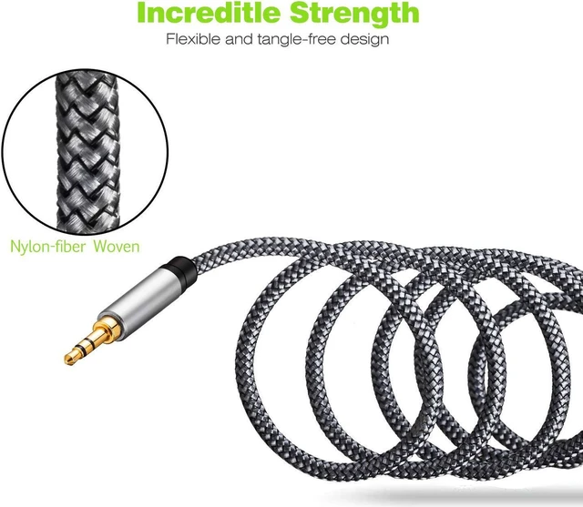 Alt view image 4 of 7 - Audio Auxiliary Stereo Audio AUX Extension Cable 3.5mm Stereo Jack Male to Female, Stereo Jack Cord for Phones, Headphones,Tablets and More