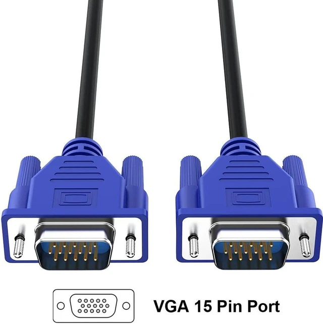 Alt view image 6 of 7 - VGA Cable 5 Feet 5-Pack, Male VGA to VGA Male Monitor Computer Cable Adapter Cord HD15 1080P Full HD High Resolutionfor TV Computer Projector-Blue