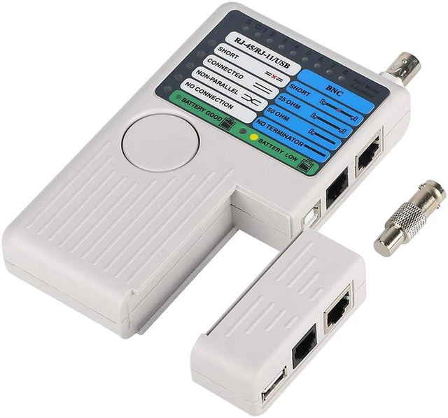 Main image of 4-in-1 Network Cable Tester Remote RJ11 RJ45 USB BNC LAN Cat5 Cat6 Phone Cable Tester Meter