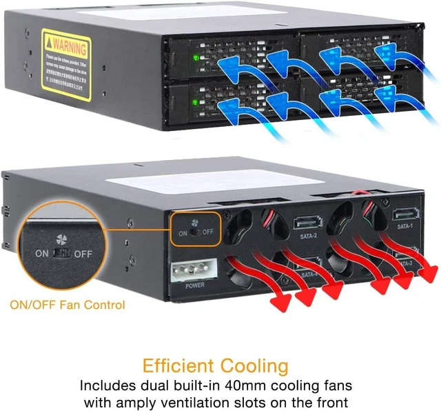 Alt view image 7 of 7 - ICY DOCK ToughArmor MB996SK-6SB Rugged 6 x 2.5 SAS/SATA HDD/SSD Mobile Rack Enclosure for 5.25" Bay (with Keylock)