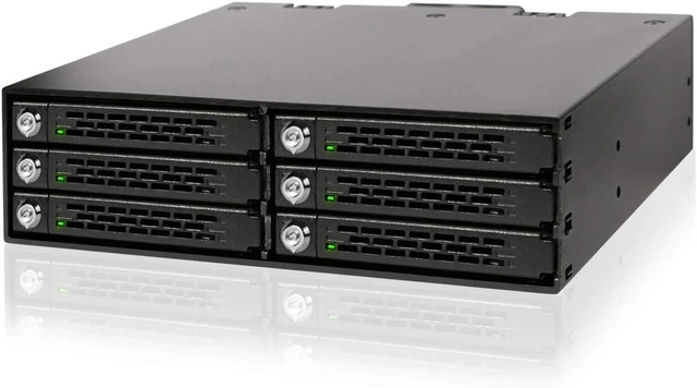 Main image of ICY DOCK ToughArmor MB996SK-6SB Rugged 6 x 2.5 SAS/SATA HDD/SSD Mobile Rack Enclosure for 5.25" Bay (with Keylock)