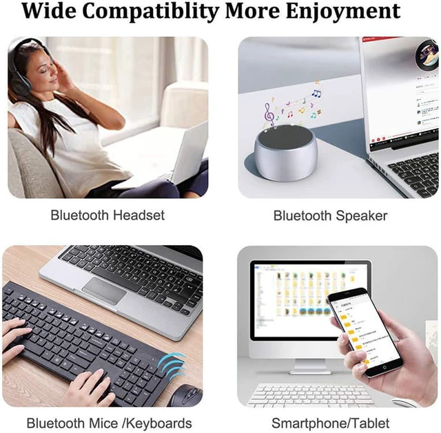 Alt view image 6 of 7 - USB Bluetooth Adapter 4.0 for PC Bluetooth Dongle Receiver Wireless Transfer Compatible with Stereo Headphones Desktop Windows 10,8,7,Vista,XP - Black