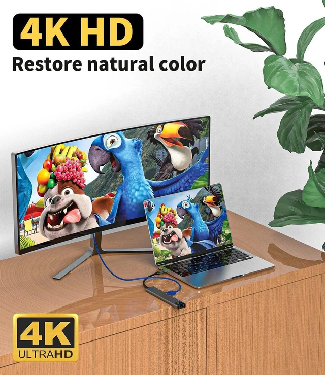 Alt view image 6 of 7 - 8 in1 USB C Hub to Adapter RJ45 100mbps Laptop Docking Station Splitter, for Multiport Adapter for Dell HP MacBook pro iPhone15 Pro Max iPad Pro Air SD TF RJ45 USB Extender Hub PD