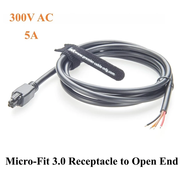 Alt view image 6 of 7 - Compatible with 43025-0400 4 Pin Micro-Fit 3.0 Receptacle Housing to Open End Cable Assembly Dual Row 4 Circuits Power Signal Cable (1PC, 1.5M/4.92FT)