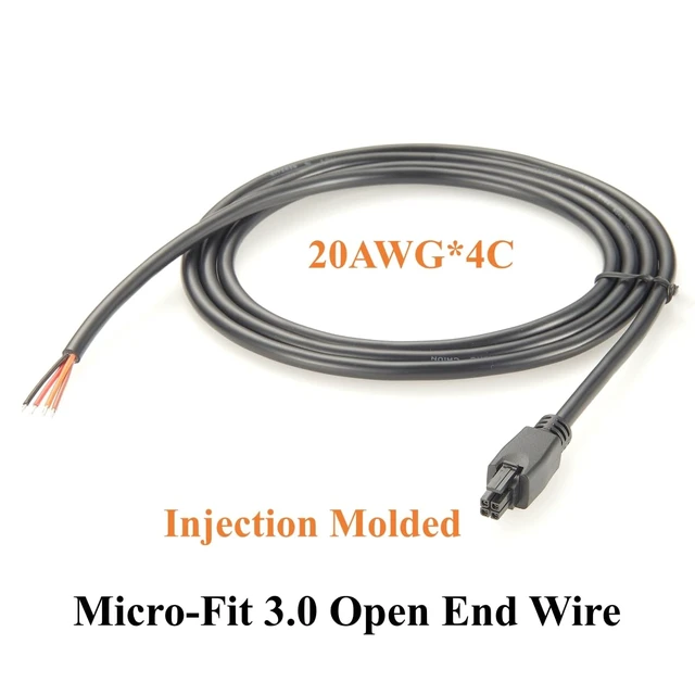 Alt view image 3 of 7 - Compatible with 43025-0400 4 Pin Micro-Fit 3.0 Receptacle Housing to Open End Cable Assembly Dual Row 4 Circuits Power Signal Cable (1PC, 1.5M/4.92FT)