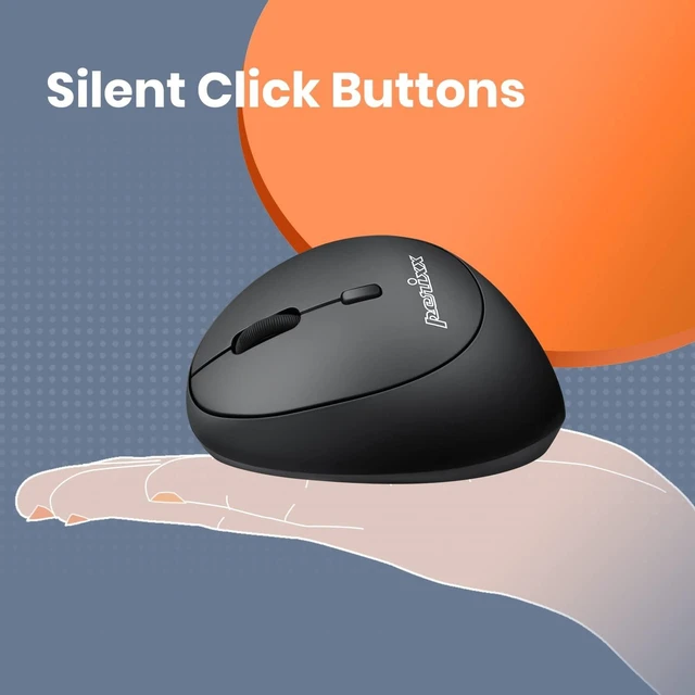 Alt view image 7 of 7 - Perixx Perimice-719L, Left Handed Wireless Vertical Mouse, Portable Size for Laptops Computer, 3 Level DPI