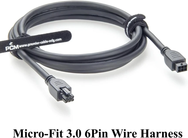 Alt view image 7 of 7 - Micro-Fit 3.0 6Pin Male Plug to Female Receptacle Cable Dual Row 6 Circuits Power and Signal Assembly Compatible with 430200601 to 430250600 (1PC, 2M/6.6FT)