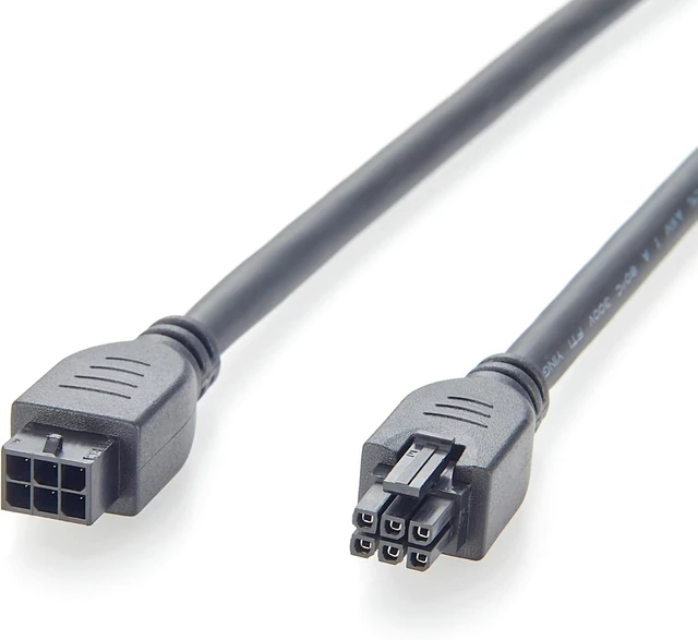 Main image of Micro-Fit 3.0 6Pin Male Plug to Female Receptacle Cable Dual Row 6 Circuits Power and Signal Assembly Compatible with 430200601 to 430250600 (1PC, 2M/6.6FT)