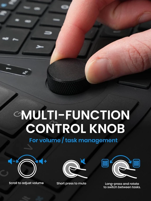 Alt view image 2 of 7 - Perixx Periduo-614US, Wireless Quiet Ergonomic Keyboard and Vertical Mouse Combo - Adjustable Palm Rest - Laptop X Type Scissor Keys - Rechargeable Feature - US English