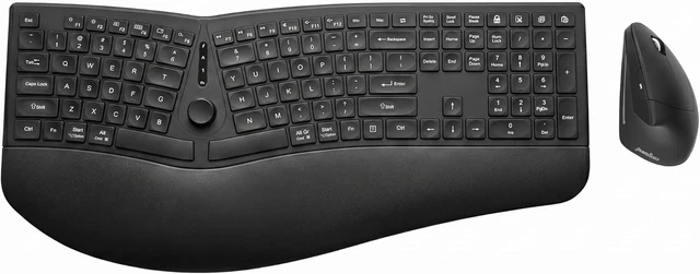 Main image of Perixx Periduo-614US, Wireless Quiet Ergonomic Keyboard and Vertical Mouse Combo - Adjustable Palm Rest - Laptop X Type Scissor Keys - Rechargeable Feature - US English