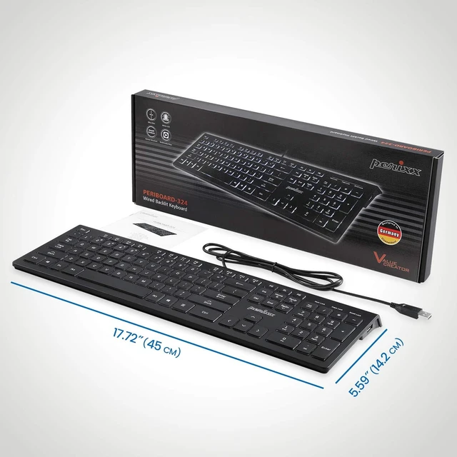 Alt view image 7 of 7 - Perixx Periduo-605, Wireless Ergonomic Split Keyboard and Vertical Mouse Combo, Adjustable Palm Rest and Membrane Low Profile Keys, Black, US English Layout (11633)