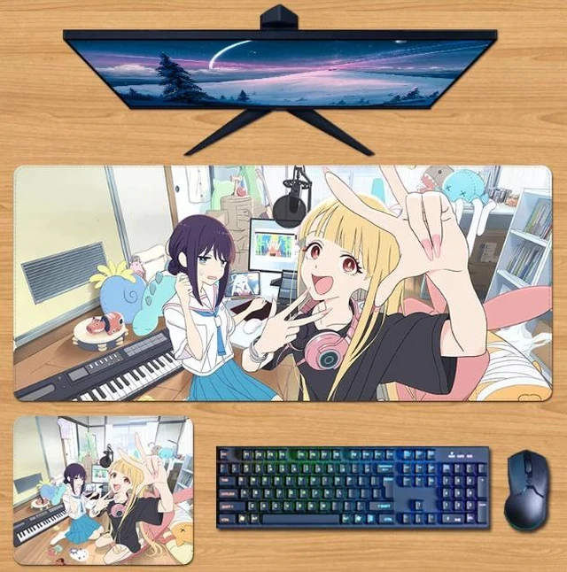 Alt view image 2 of 5 - Cosmic Princess Kaguya Skin mouse pad Extended Gaming Mouse Pad with Stitched Edges, Large Mouse pad with Non-Slip Rubber Base for Work & Gaming, Office & Home 300/250mm