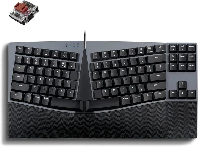 Main image of Perixx PERIBOARD-335BR Wired Ergonomic Mechanical Compact Keyboard - Low-Profile Brown Tactile Switches - Programmable Feature with Macro Keys - Compatible with Windows and Mac OS X - US English