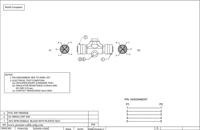 Alt view image 3 of 5 - NMEA 2000 N2k T Connector M12 Micro-Change Gender Changer IP67 M12 5Pin A Code Female to Female Coupler Marine Boat Drop T Splitter for CAN Bus CANOpen Devicenet