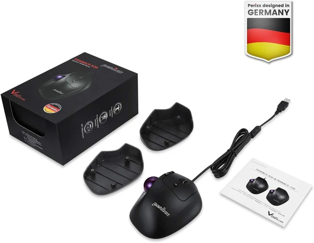 Alt view image 5 of 7 - Perixx PERIMICE-520 Wired USB Ergonomic Programmable Trackball Mouse, Adjustable Angle, 8 Button Design, Black (PM-520-11447)