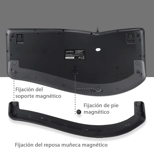 Alt view image 6 of 7 - Perixx PERIDUO-505ES - Combo Teclado y Ratón ergonómico con Disposición de Teclas Dividida - Reposamuñecas Ajustable - QWERTY Español