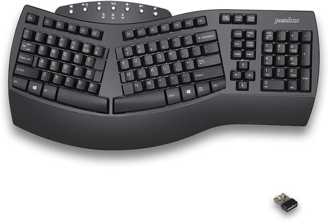 Alt view image 2 of 7 - Perixx Wireless Ergonomic Keyboard with Gel Wrist Rest Bundle