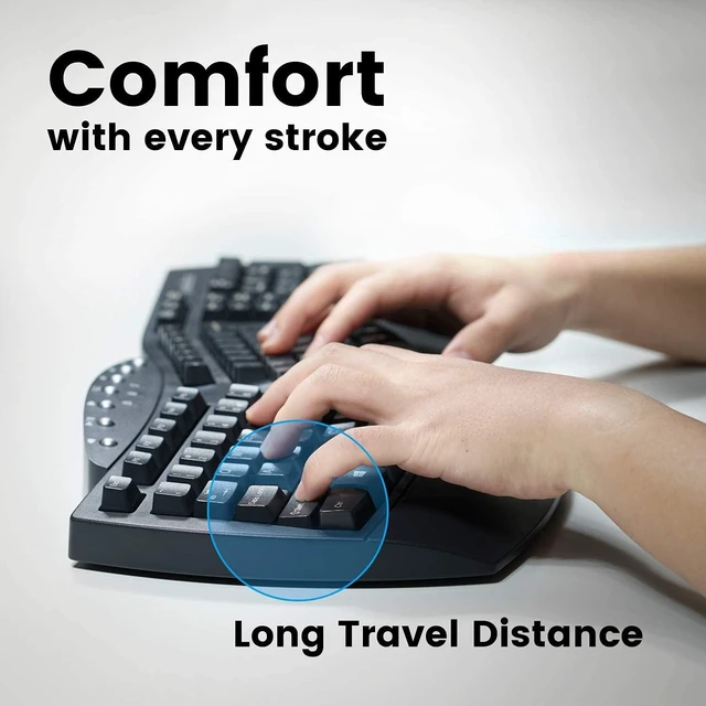 Alt view image 3 of 7 - Perixx Wireless Ergonomic Keyboard with Gel Wrist Rest Bundle