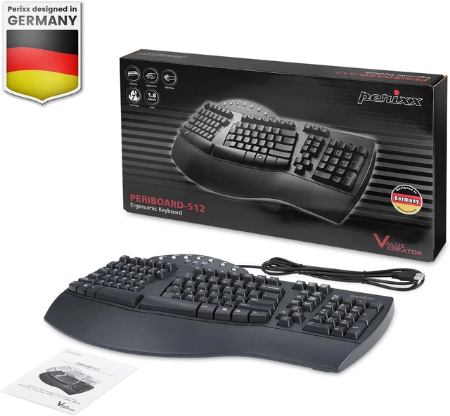 Alt view image 5 of 7 - Perixx Wired Ergonomic PERIBOARD-512 with Wireless Ergonomic Veritcal Mouse PERIMICE-713