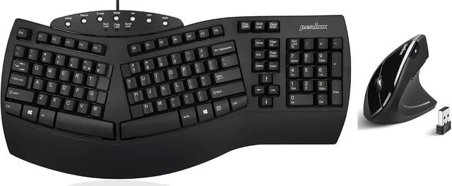 Main image of Perixx Wired Ergonomic PERIBOARD-512 with Wireless Ergonomic Veritcal Mouse PERIMICE-713