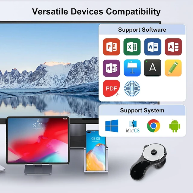 Alt view image 7 of 7 - 3 in 1 Bluetooth Finger Ring Mouse, Wireless Presentation Clicker, Video Scroller & Page Turn for Kindle APP, Mini Wearable Mouse, Rechargeable Handheld Remote Mice for PC, Laptop, Mac, Tablet