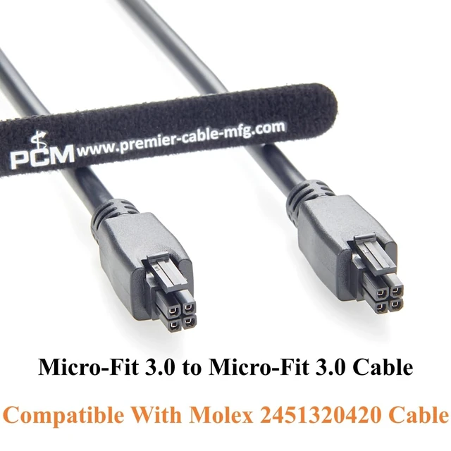 Alt view image 3 of 7 - 43025-0400 Micro-Fit 3.0 Receptacle Cable Assembly Dual Row 4Pin Micro-Fit 3.0 Female to Female Power and Signal Cable Compatible with 2451320420 (1PC, 2M/6.6FT) 5PCS