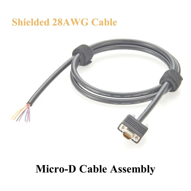 Alt view image 2 of 6 - Micro DB9 Female to Open Free End Cable Micro-D 9 Pin Serial Pigtail Cable Compatible with 834219044 (1.6M)