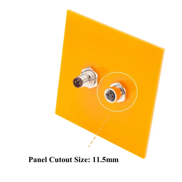 Alt view image 5 of 6 - M8 A-Code 3 Pin Male to Female Bulkhead Connector Straight Industrial Sensor Circular Connector IP67 Shielded Feedthrough Panel Mount Socket Receptacle For Control Cabinet I/O System Automation (2PCS)