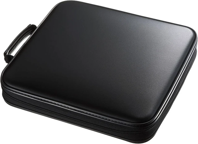 Alt view image 7 of 7 - 160 Capacity CD Case, Large CD Sleeves, Portable DVD VCD Storage Box, Portable Zipper Bag, EVA Protective Blu-ray Wallet with Handle, For Car, Home, Office, Games Disc, Audio Music, Black