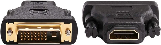 Alt view image 2 of 7 - DVI to HDMI Adapter DVI Male to HDMI Female Bi-Directional DVI-D Port Converter 4K 1080P Gold Plated Connector
