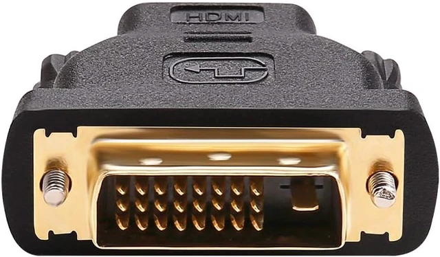 Alt view image 3 of 7 - DVI to HDMI Adapter DVI Male to HDMI Female Bi-Directional DVI-D Port Converter 4K 1080P Gold Plated Connector