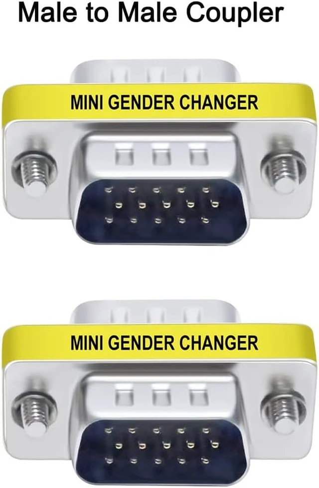 Alt view image 4 of 7 - 3-Pack VGA Connector Female to Female Gender Changer Male to Female Adapter, Male to Male Coupler