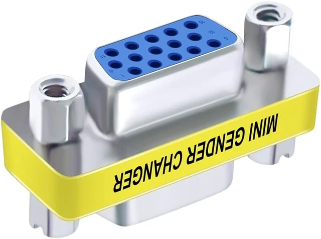 Alt view image 6 of 7 - 3-Pack VGA Connector Female to Female Gender Changer Male to Female Adapter, Male to Male Coupler