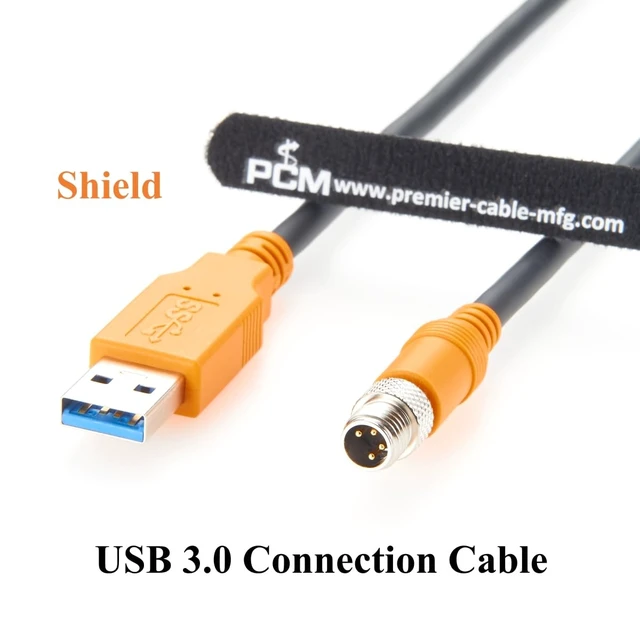 Alt view image 4 of 6 - M8 A Code 4Pin Male to USB 3.0 A Male Cable IP67 480Mbps Industrial USB 3.0 Connection Cable Compatible with IFM E30136 for Industrial Automation, Control Systems, PLC, Sensors(1.5M/4.92FT)