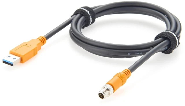 Main image of M8 A Code 4Pin Male to USB 3.0 A Male Cable IP67 480Mbps Industrial USB 3.0 Connection Cable Compatible with IFM E30136 for Industrial Automation, Control Systems, PLC, Sensors(1.5M/4.92FT)