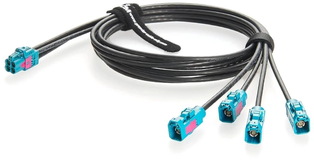 Main image of Rosenberger Quad HFM Mini FAKRA Z Code Female to Fakra Female Four Ports Automotive RF Coaxial Cable 4-in-1 AMK12D-1M4Z5-Z to 59Z113-000-Z GMSL FPD-Link Camera Vehicle LVDS Data Cable (1M/3.28FT)