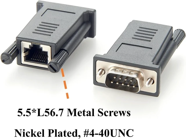 Alt view image 2 of 7 - RJ45 to DB9 Male Crossover Serial Adapter Compatible with ADB0037 RS232 Console Converter for Servers, Routers (DB9 Male) DB9 Female