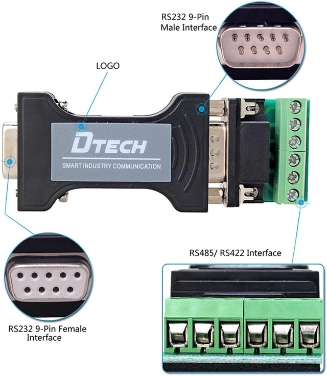 Alt view image 3 of 7 - RS232 to RS485 RS422 Serial Communication Data Converter Adapter Mini-Size