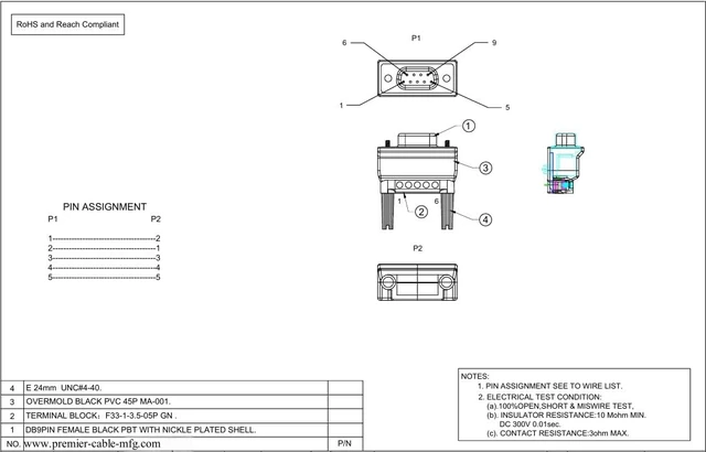 Alt view image 6 of 6 - Mini DB9F-to-TB Mini DB9 Female to Soldless Terminal Block Adapter D Sub 9Pin Serial Port to Easy-to-Wire Screw Terminal Block for RS422 RS485 (5PCS)