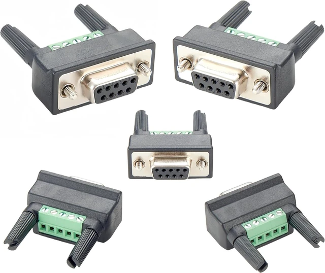 Main image of Mini DB9F-to-TB Mini DB9 Female to Soldless Terminal Block Adapter D Sub 9Pin Serial Port to Easy-to-Wire Screw Terminal Block for RS422 RS485 (5PCS)