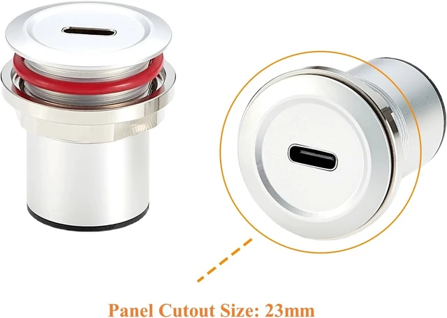 Alt view image 3 of 6 - 10Gbps USB C to USB C Flush Panel Mount Adapter Type C 3.1 Female to Female Threaded Fixed Mount Coupler Converter Straight Pass Through Bulkhead Socket for Car RV Boat Dashboard (1PCS)