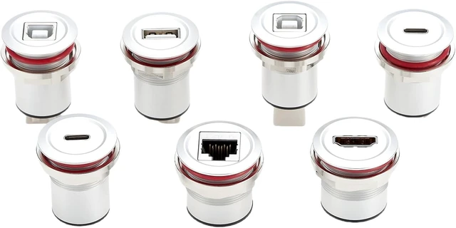 Alt view image 2 of 6 - 10Gbps USB C to USB C Flush Panel Mount Adapter Type C 3.1 Female to Female Threaded Fixed Mount Coupler Converter Straight Pass Through Bulkhead Socket for Car RV Boat Dashboard (1PCS)